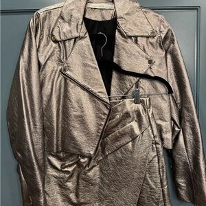 bishop + young Metallic Bronze Moto Jacket & Skirt Set